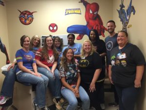 Goodbye party at the clinic. Everyone wore superhero gear in honor of my slight obsession. 